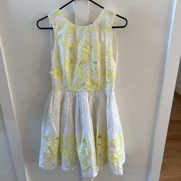 French Connection white and yellow A line dress - Picture 1 of 4